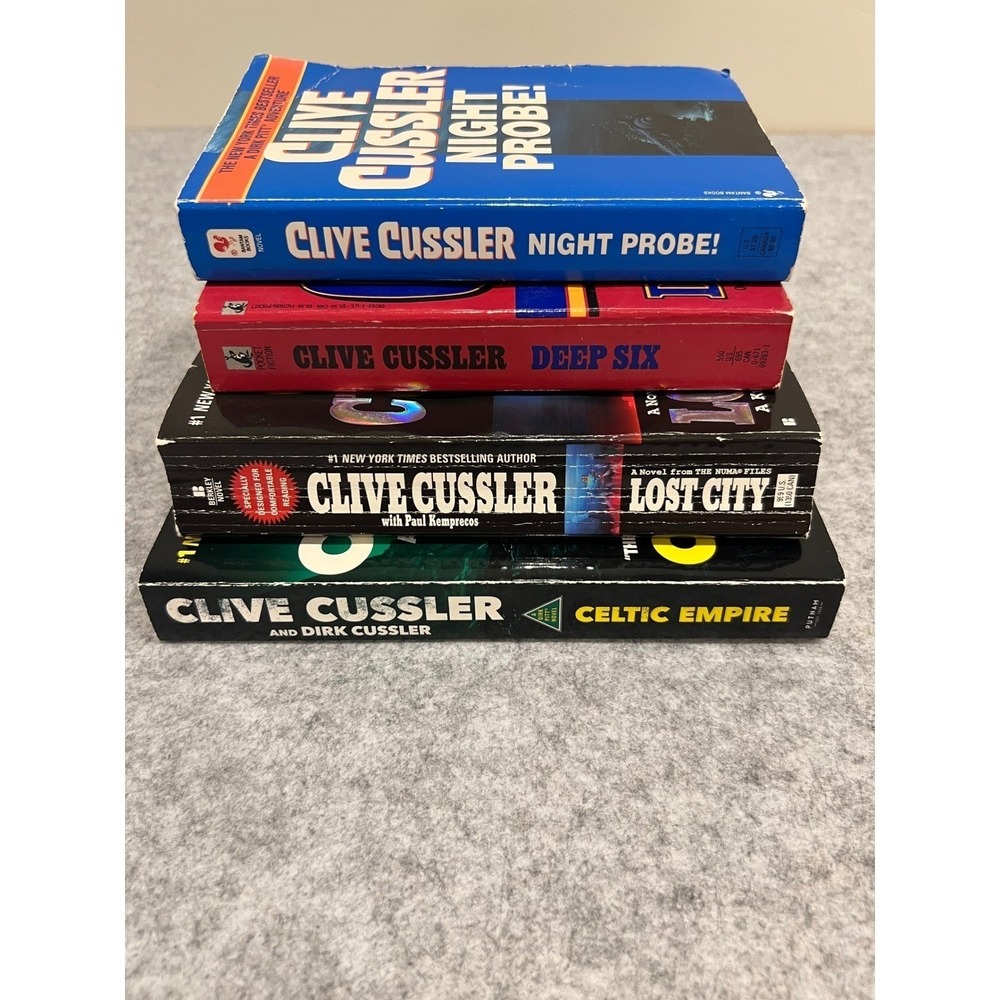 Clive Cussler Mixed Titles - Lot of 4 - Celtic Empire, Night Probe, Deep Six‎